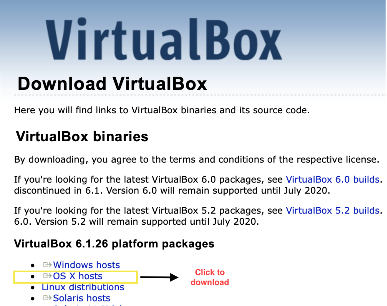 setup virtualbox for mac